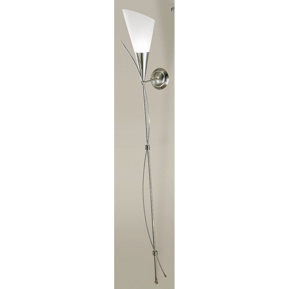 Fackel groß Nickel gebürstet 163cm an der Wand mit modernem Design und stilvollem Look.