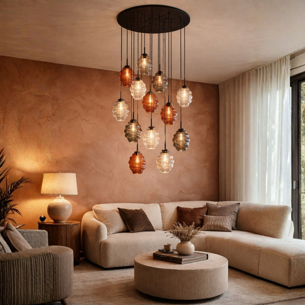 s.luce Modular 80 XL multiple pendant light canopy