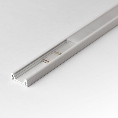 Overfladeprofil flad 200cm hvid uden afdækning for LED-Strips, ideelle til rengøring LED-Installation.