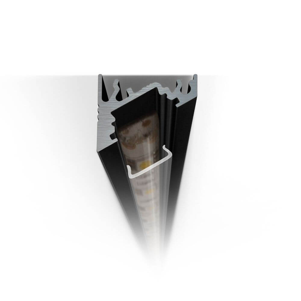 Aufbau-Eckprofil 30° 200cm Schwarz für LED-Strips
