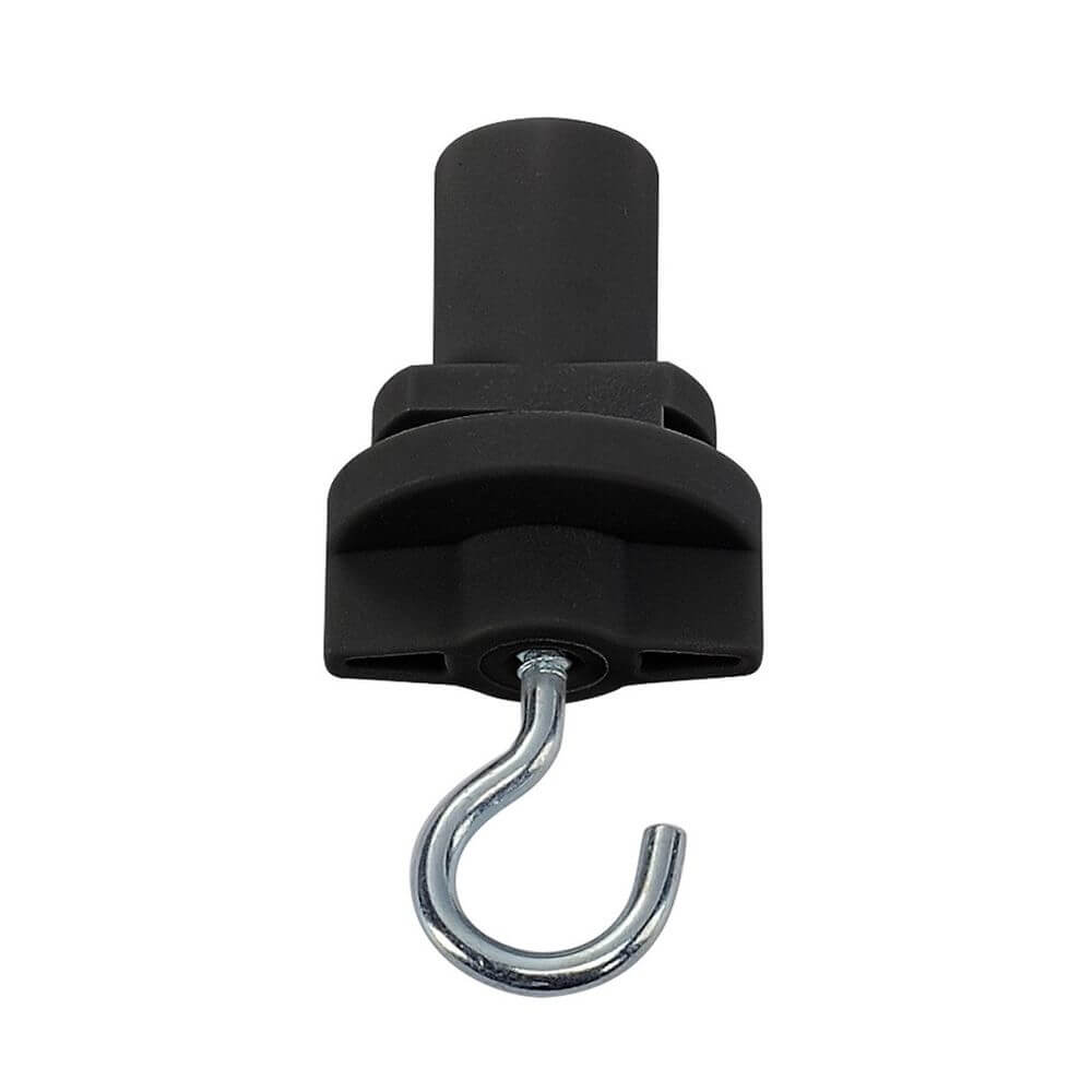 3P.-Adapter mit Haken für S-Track 3P.-Schiene Schwarz, schwarzer Hakenadapter für 3-Phasen-Stromschiene