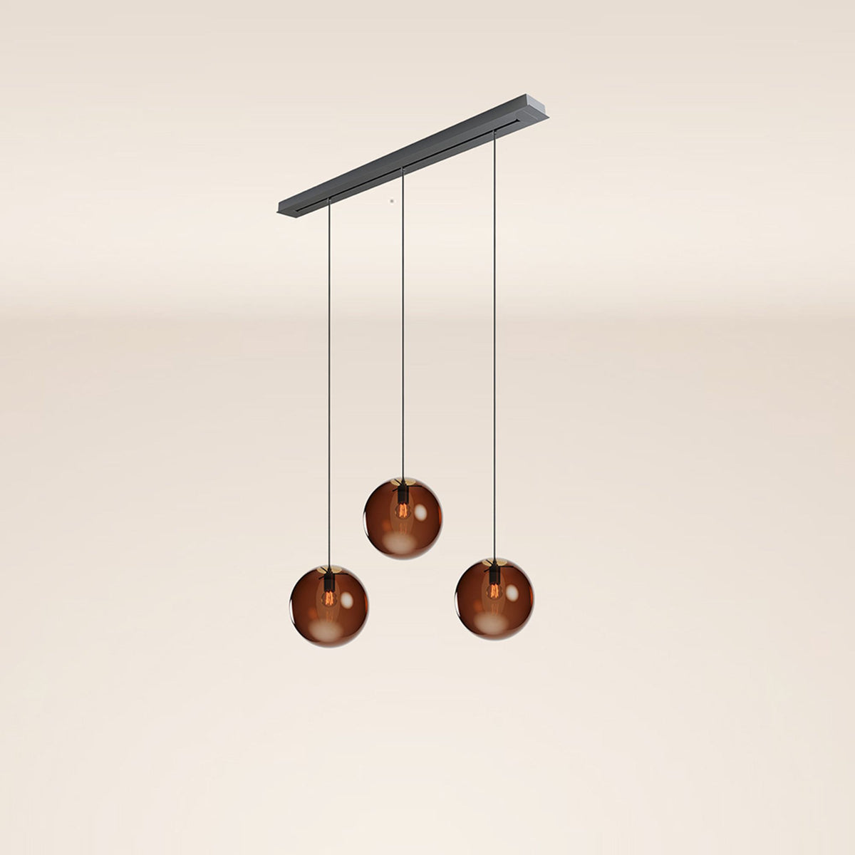 s.luce Orb 3-flamme Ø 30 Suspension de table 120cm
