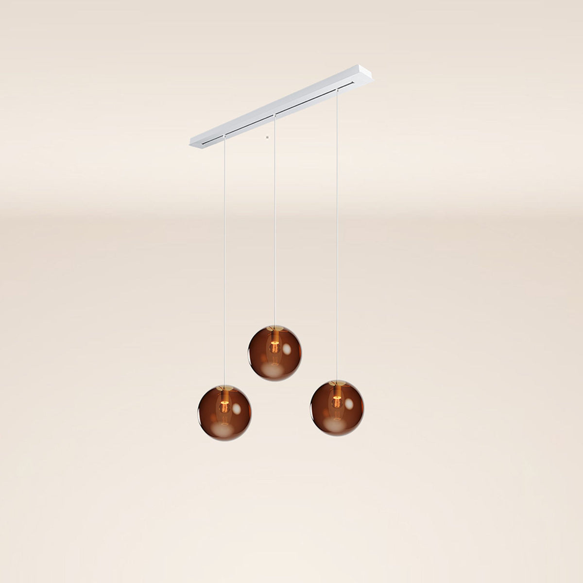 s.luce Orb 3-flamme Ø 30 Suspension de table 120cm