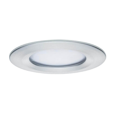 3-piece LED recessed light set Coin Slim IP44 round 6.8W aluminium dimmable in modern design with flat housing.