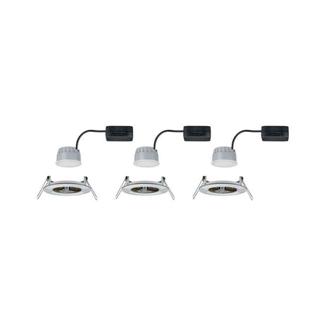 3-piece set recessed light LED Nova round 3-step dimmable brushed iron - set of 3 lights with module.