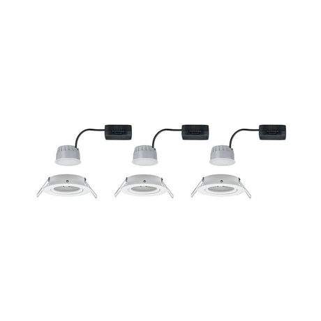 3er-Set Einbauleuchte LED Nova rund 3-Stufen Dimmbar Weiß - Flache LED-Leuchten mit warmweißem Licht für einfachen Einbau.