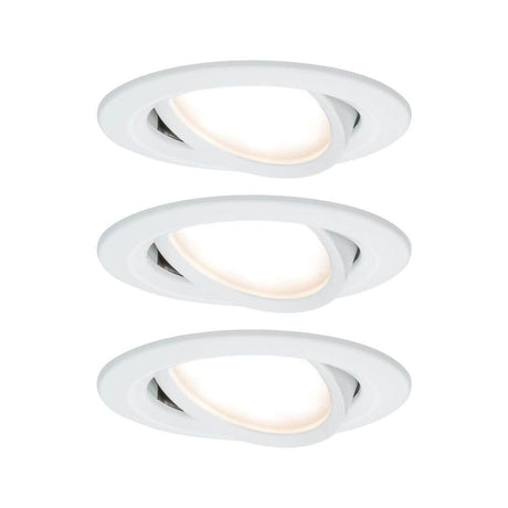 3er-Set Einbauleuchte LED Nova rund 3-Stufen Dimmbar Weiß - Flache LED-Leuchten in Weiß für dimmbares Licht