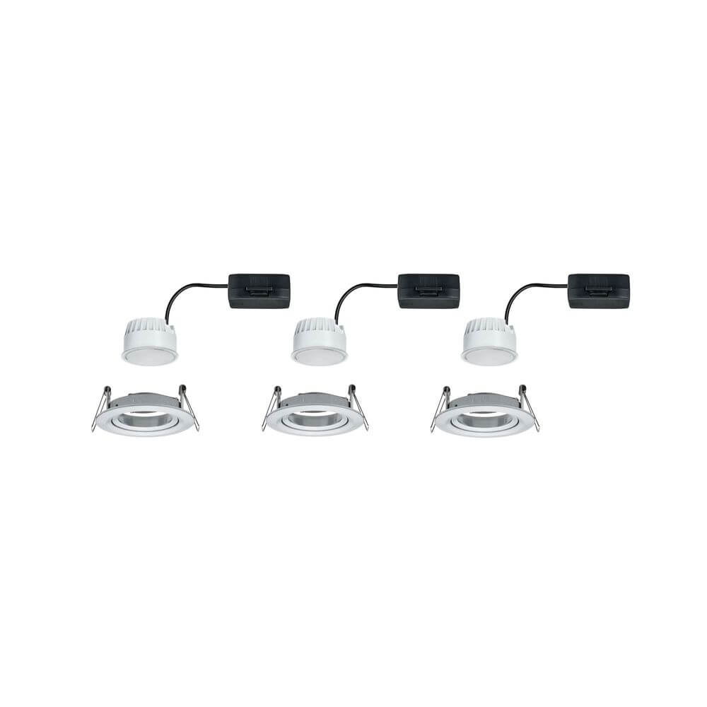 3er-Set Einbauleuchte LED Nova rund Alu-Gedreht - Set aus 3 Leuchten mit LED-Modul und flachem Design.