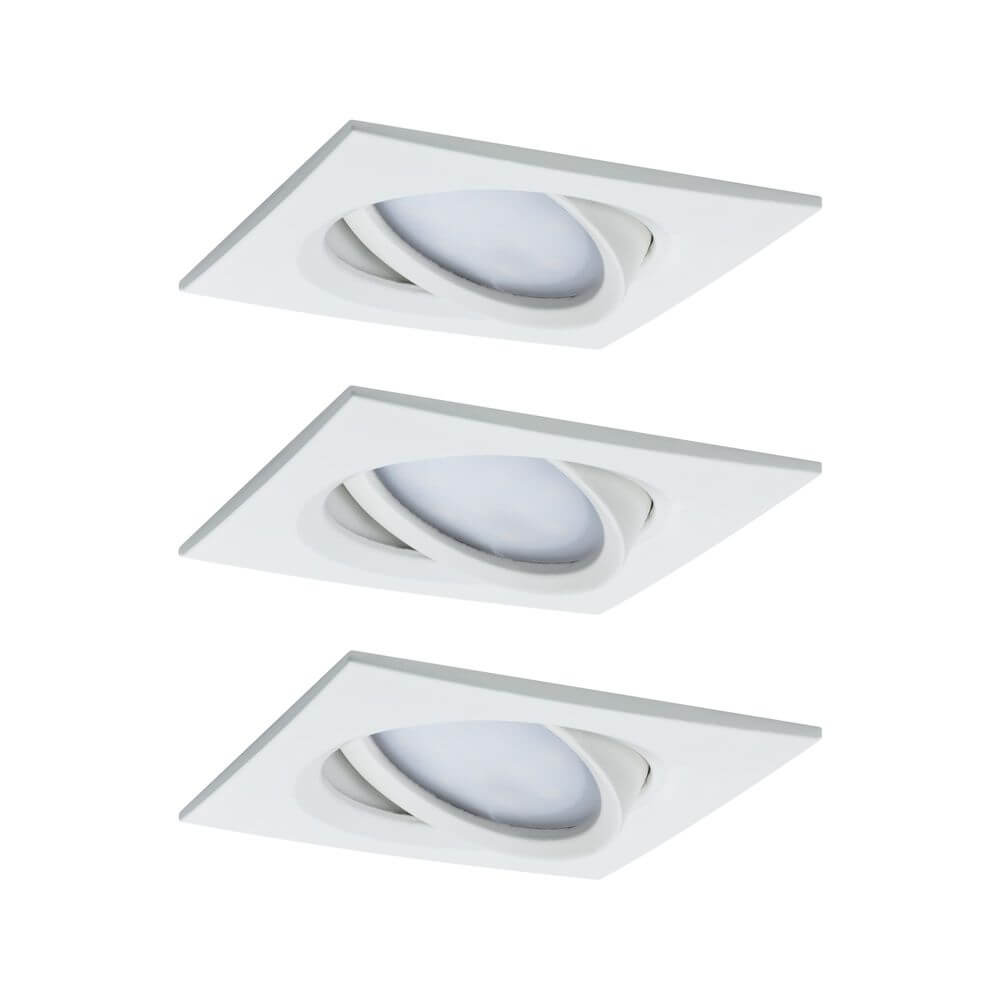 3er-Set LED Einbauleuchte Nova Plus Coin Dimmbar 2700K Weiß in Weiß matt für effiziente Beleuchtung und einfaches Montieren.