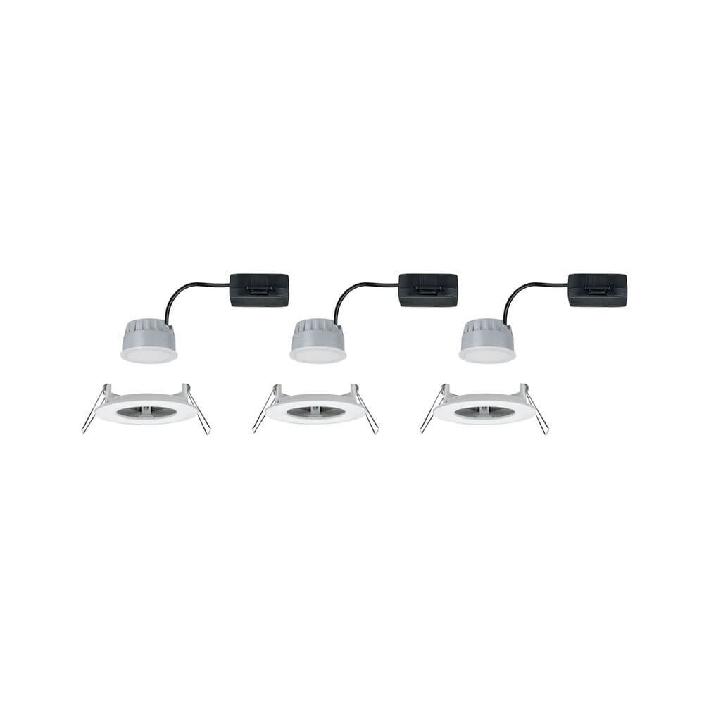 3er-Set LED Einbauleuchte Nova rund 3-Stufen Dimmbar Weiß mit LED-Modulen und Montageschienen
