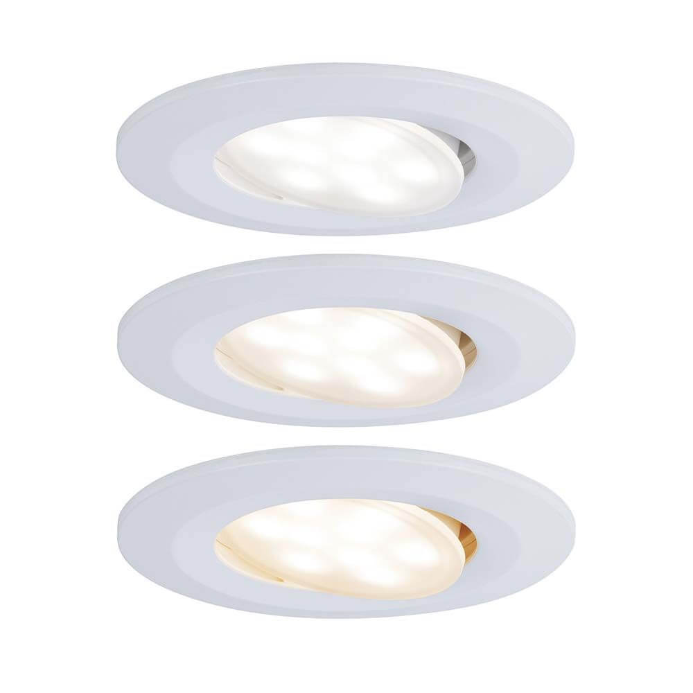 3er-Set LED Einbauleuchten Calla IP65 3-Stufen White-Switch Weiß