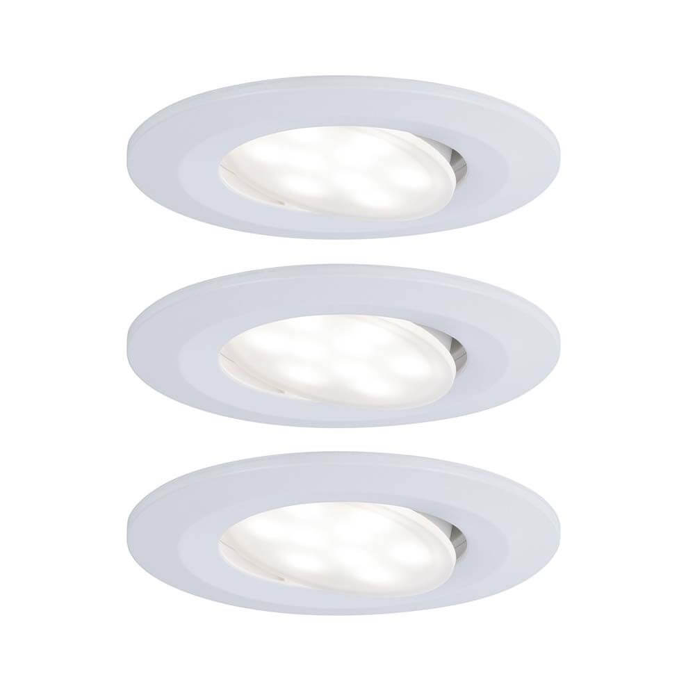 3er-Set LED Einbauleuchten Calla in Weiß, dimmbar und schwenkbar, ideal für stimmungsvolle Beleuchtung.