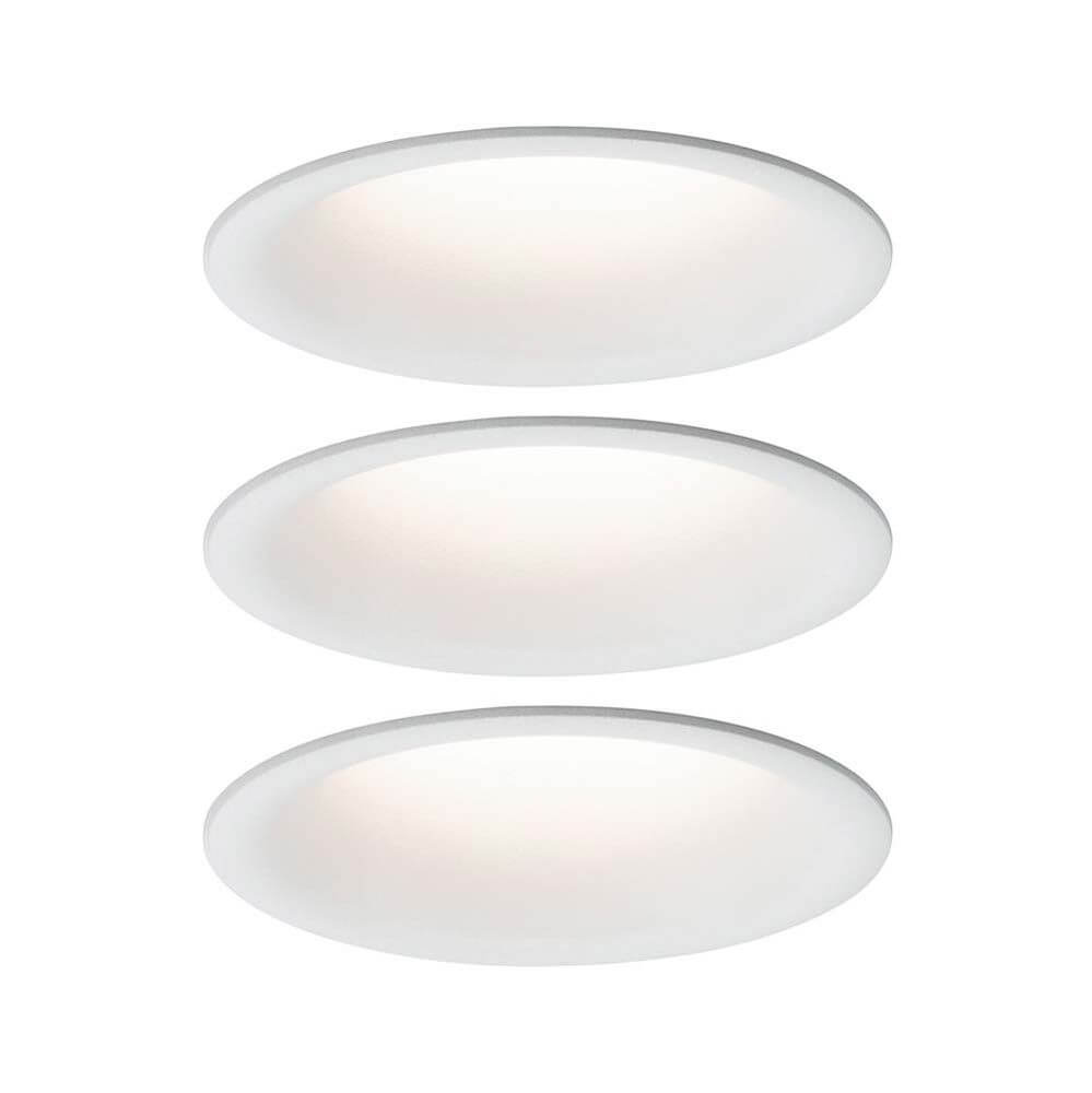 3er-Set LED Einbauleuchten Cymbal Coin starr Dimmbar IP44 2700K Weiß