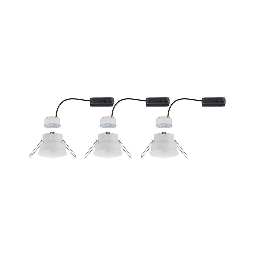 3er-Set LED Einbauleuchten Cymbal Coin starr Dimmbar IP44 2700K Weiß