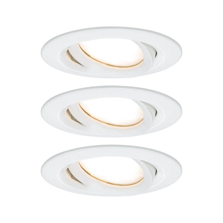Conjunto de 3 projectores LED de encastrar Nova Plus Coin Regulável IP65 2700K Branco