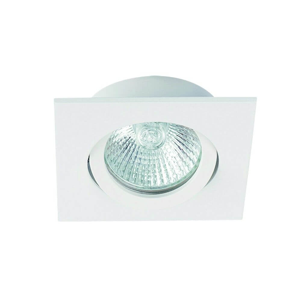 Einbaustrahler Dalla eckig schwenkbar in Weiß, ideal für moderne Innenräume mit individuellem Lichtfokus.