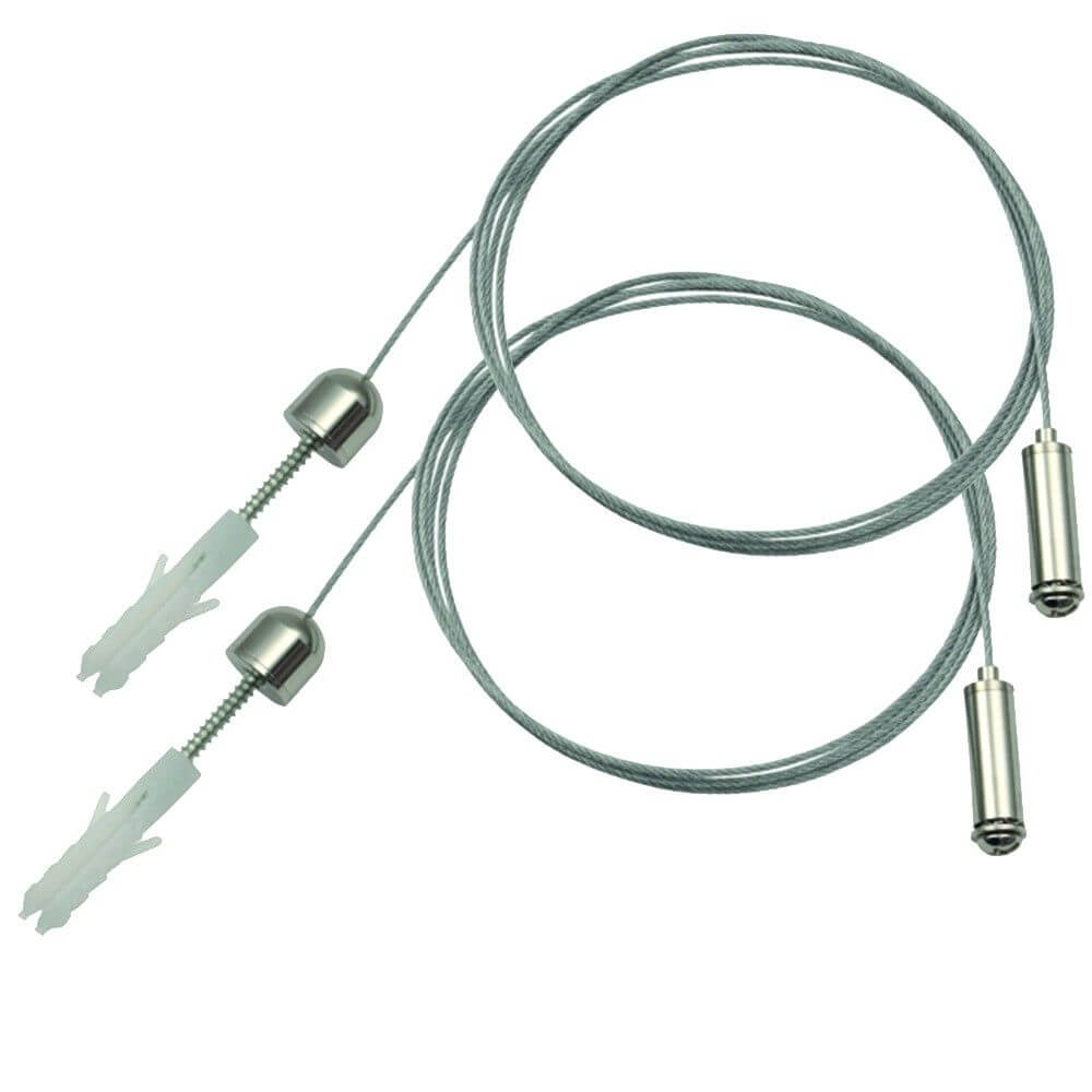 Stahlseilaufhängung 2er Set für LED-Panels, max. Länge 150cm, kürzbar.