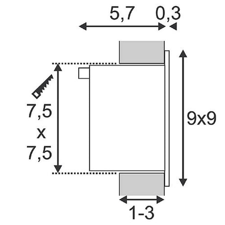 Frame Basic Led Inbouw Lamp Angular Silver Gray Warm Witte LED