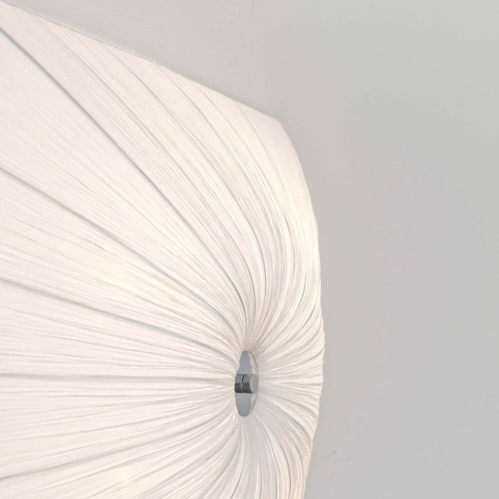 Wandleuchte 4-flammig Sultano Medium Baumwolle Weiß mit schickem Faltendesign.