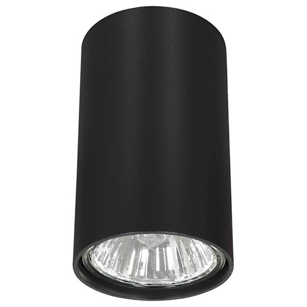 Eye S Deckenleuchte 10cm Schwarz - modernes zylindrisches Design für gezielte Beleuchtung von Tischen und Objekten.