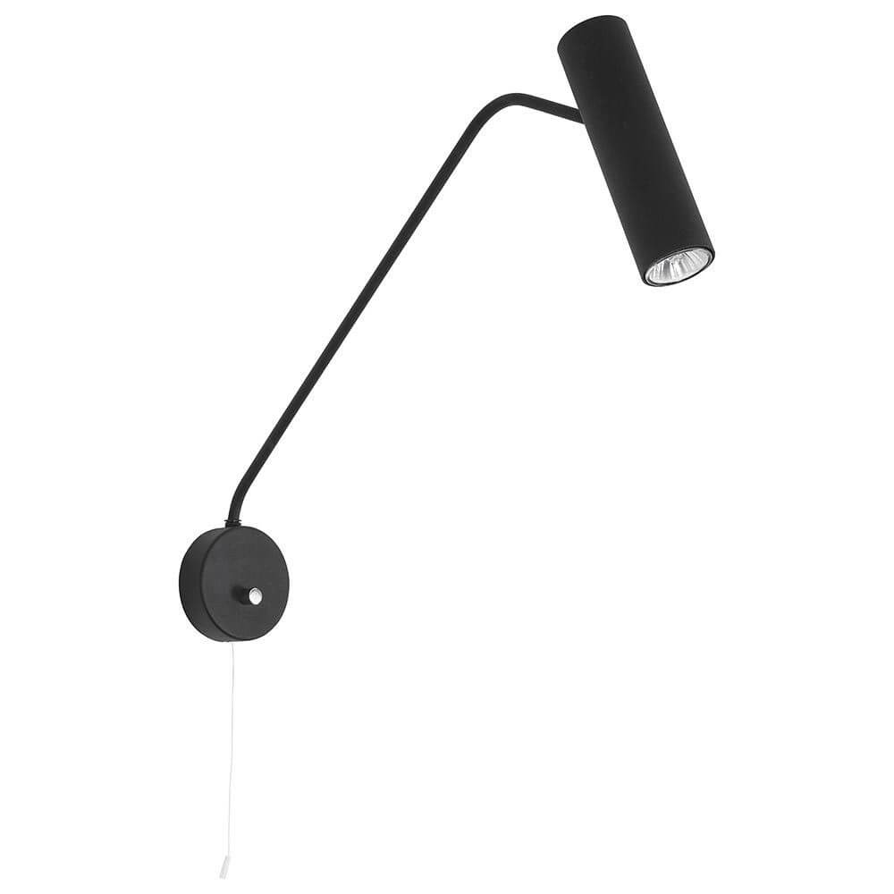 Eyes Wandleuchte mit verstellbarem Spot Schwarz an Wand montiert, bietet flexibles Licht für jeden Raum.