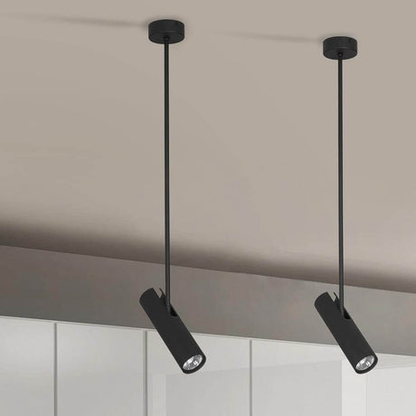 Schwarze Pendelleuchten mit verstellbarem Spot, ideal für moderne Innenräume