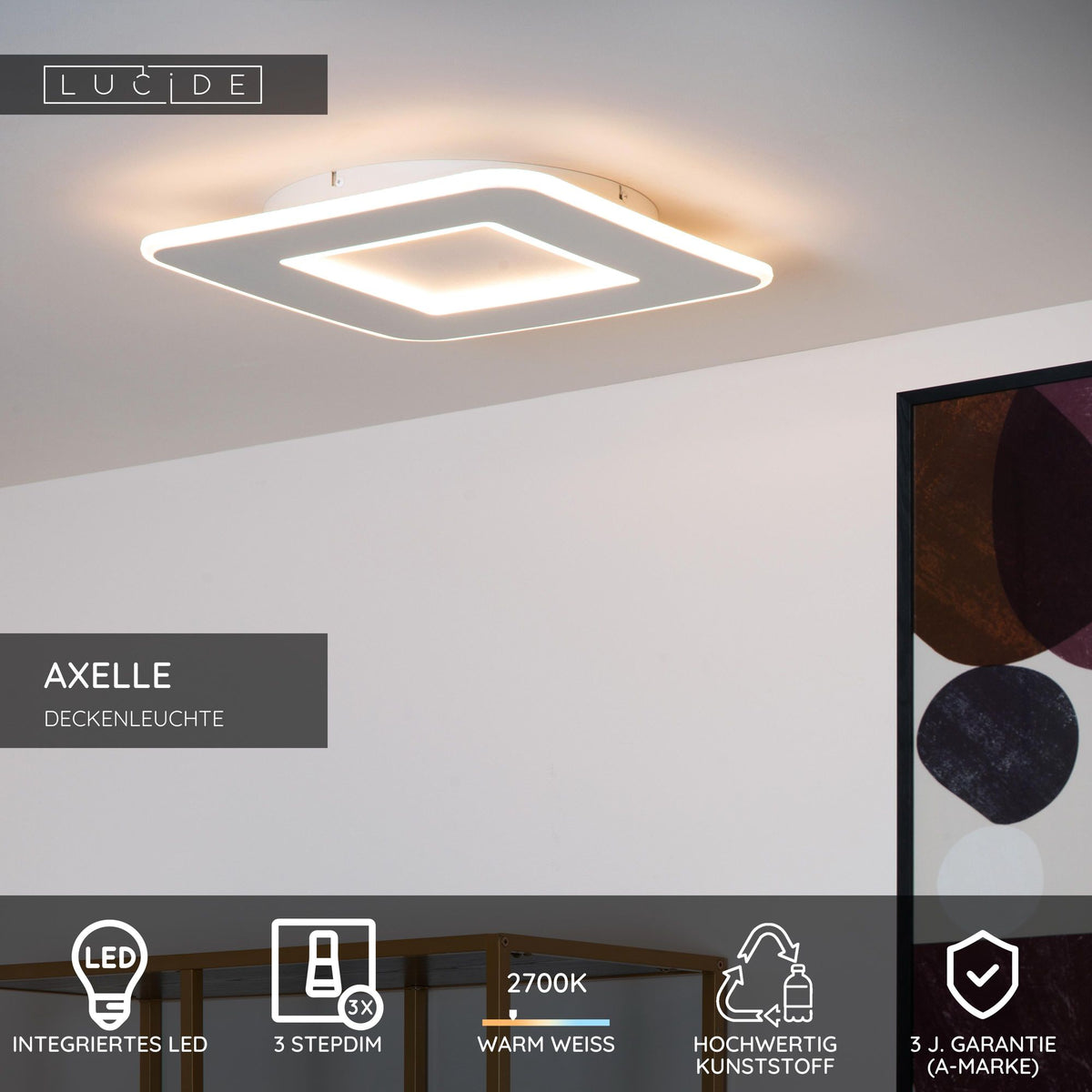 LED-Axelle ceiling light 3-step dimmable square warm white white 39.4cm (5)