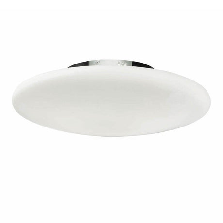 Smarties XL lampada da parete e da soffitto in vetro Ø 60 cm con supporto in metallo cromato e vetro bianco.