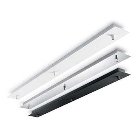 Cup loftskinne til 3 pendler, hvid – loftsrose til 3 lamper i hvid og sort i metal til moderne belysning.