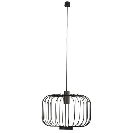 Cages L gitterpendellampe 48 cm svart med fint metallramme og elegant tekstilkabel.