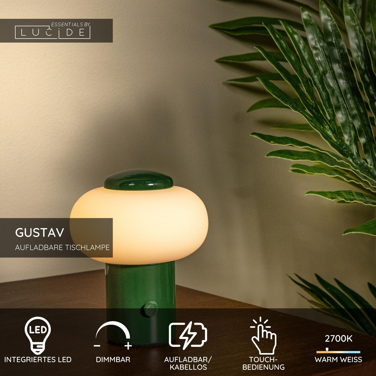 LED-Lampe de table Gustav avec batterie, à intensité variable par toucher hauteur de l’abat-jour 4cm (8)