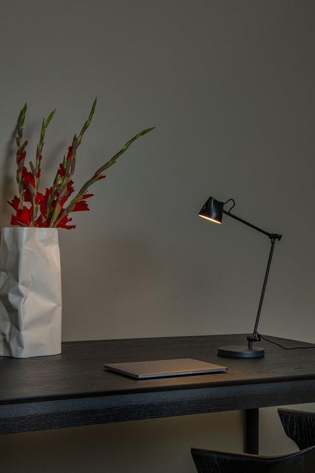 LED-Lese-Stehleuchte Milne drehbar mit Touchdimmer Schwarz (1)