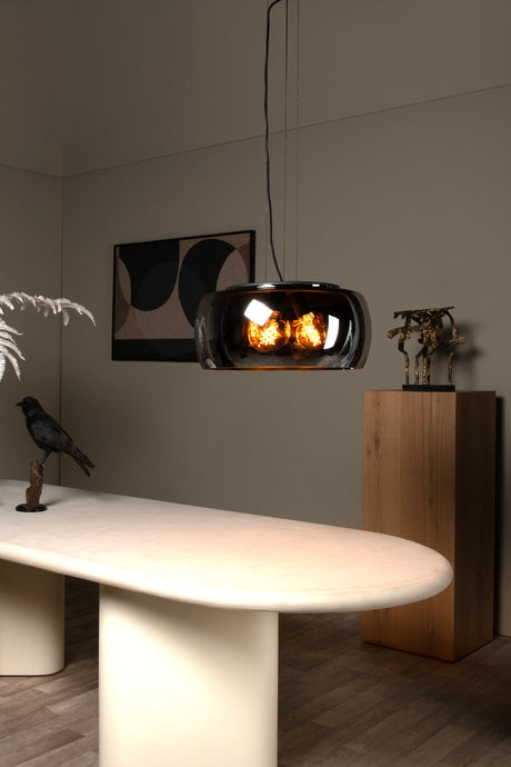 Pendelleuchte Olivia 3-flammig mit Rauchglasschirm Ø 50cm höhenverstellbar (1)