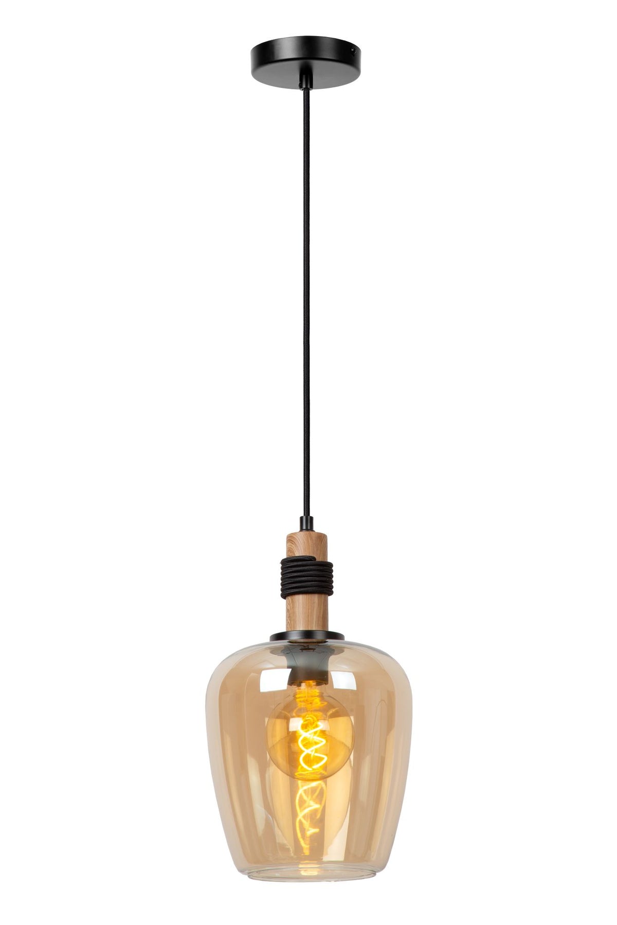 Hanglamp Ilona met glazen kap ovaal Ø 22cm (2)