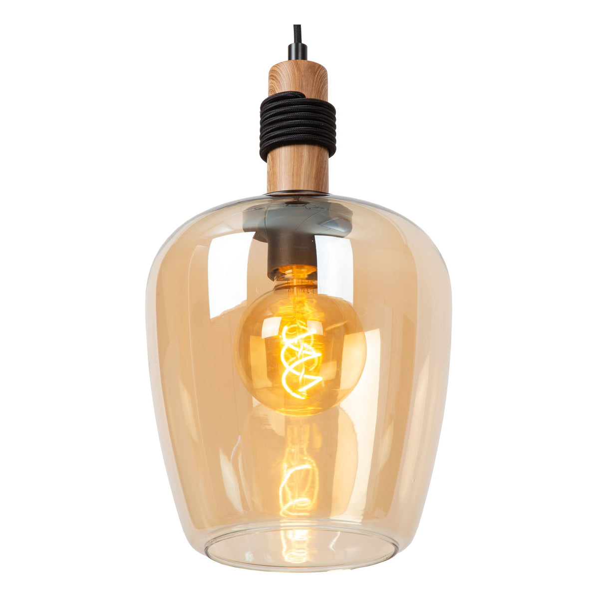 Hanglamp Ilona met glazen kap ovaal Ø 22cm (3)