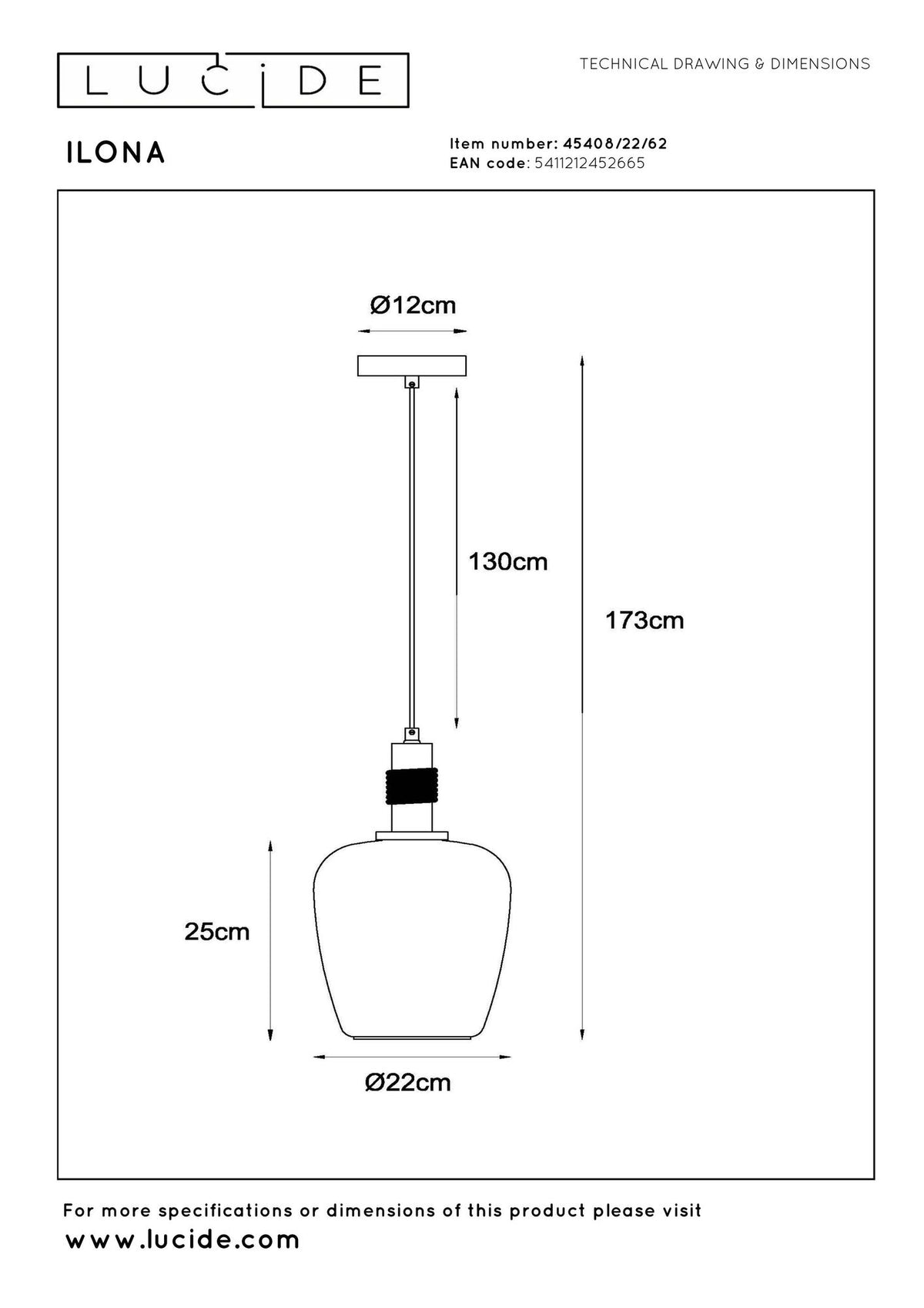 Hanglamp Ilona met glazen kap ovaal Ø 22cm (6)