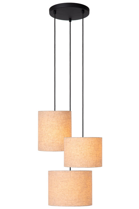 Pendelleuchte Maya 3-flammig höhenverstellbar mit Baumwollschirmen Ø 46cm (2)