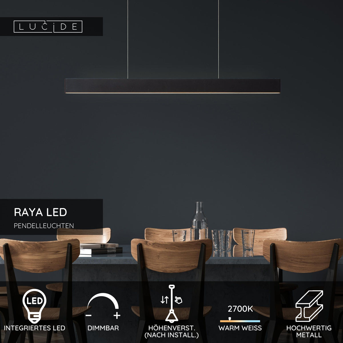 LED-Pendelleuchte Raya dimmbar Warmweiß 119cm (7)