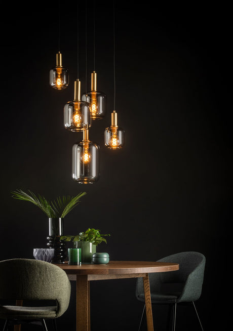 Pendelleuchte Joanet 2-flammig mit Glasschirm rund 66cm (1)