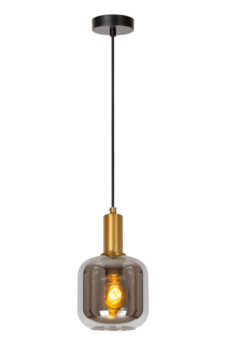 Pendelleuchte Joanet mit Schirm aus Glas Ø 16cm Rauchgrau (2)