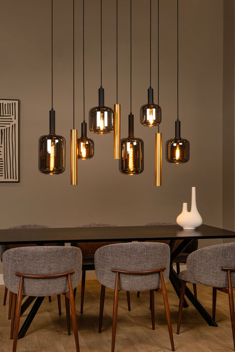 Hängeleuchte Joanet 2-flammig mit Glasschirm oval (1)