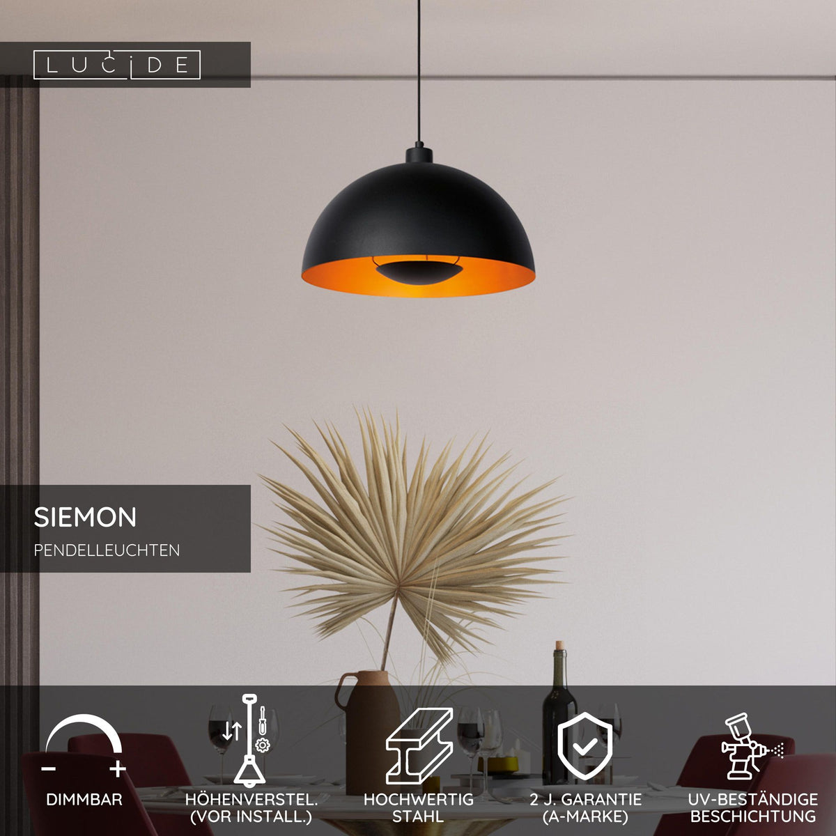 Pendelleuchte Siemon halbrund Ø 40cm höhenverstellbar dimmbar (8)
