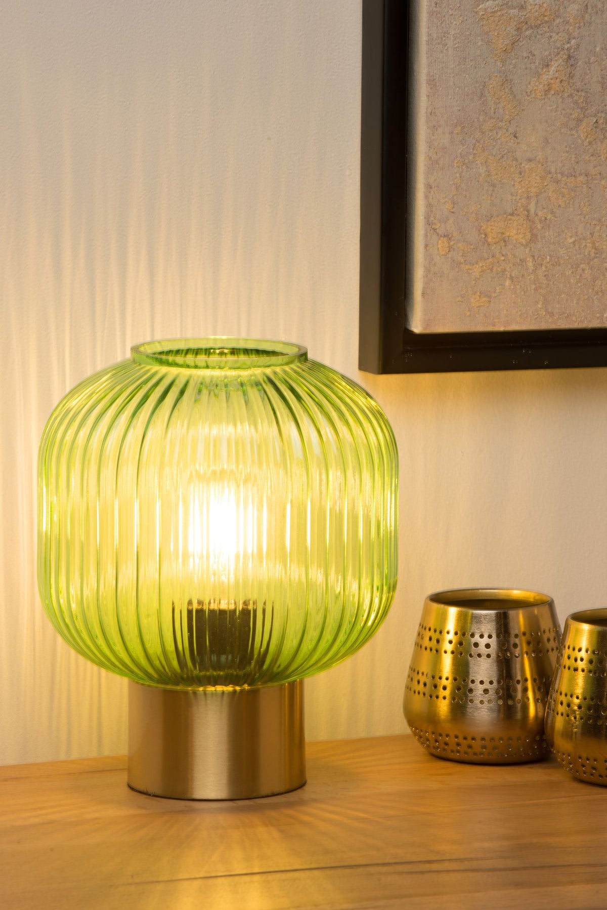 Lampe de table Maloto avec abat-jour en verre Retro Ø 20cm (4)