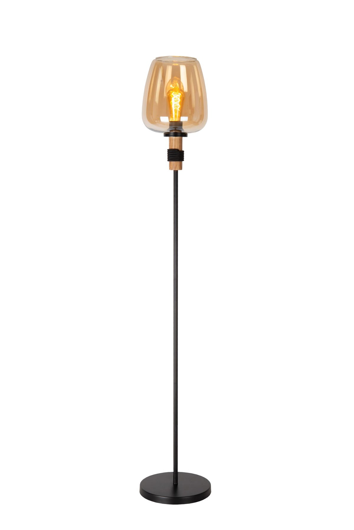 Stehleuchte Ilona mit Glasschirm Amber (2)