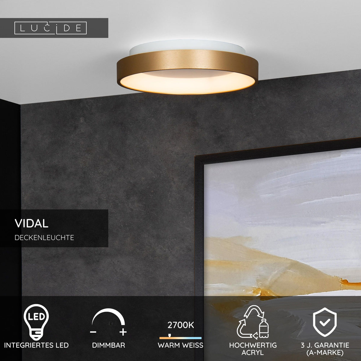 LED-taklampa Vidal dimbar Ø 28cm (6)