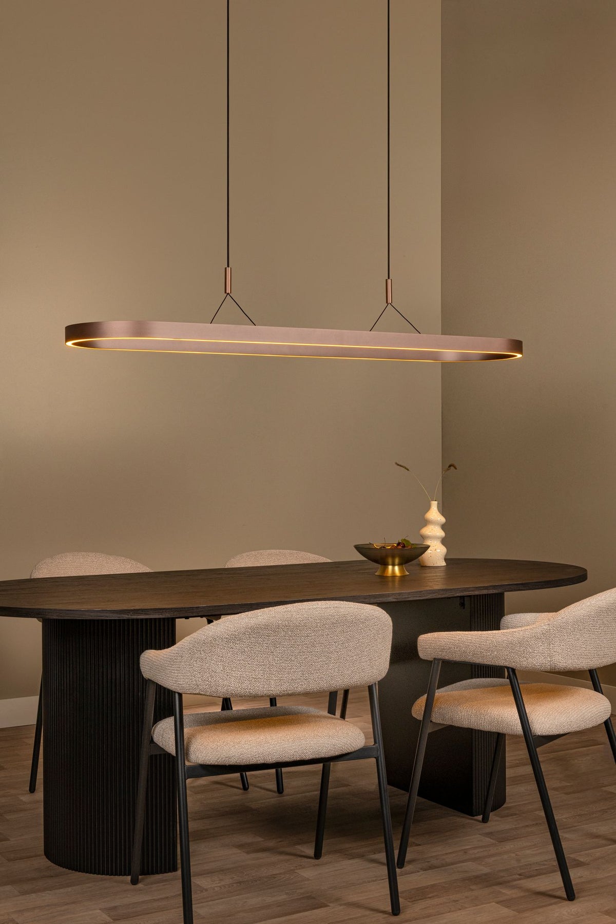 Liane 2-light pendant light CCT dimmable 150cm rust brown (1)