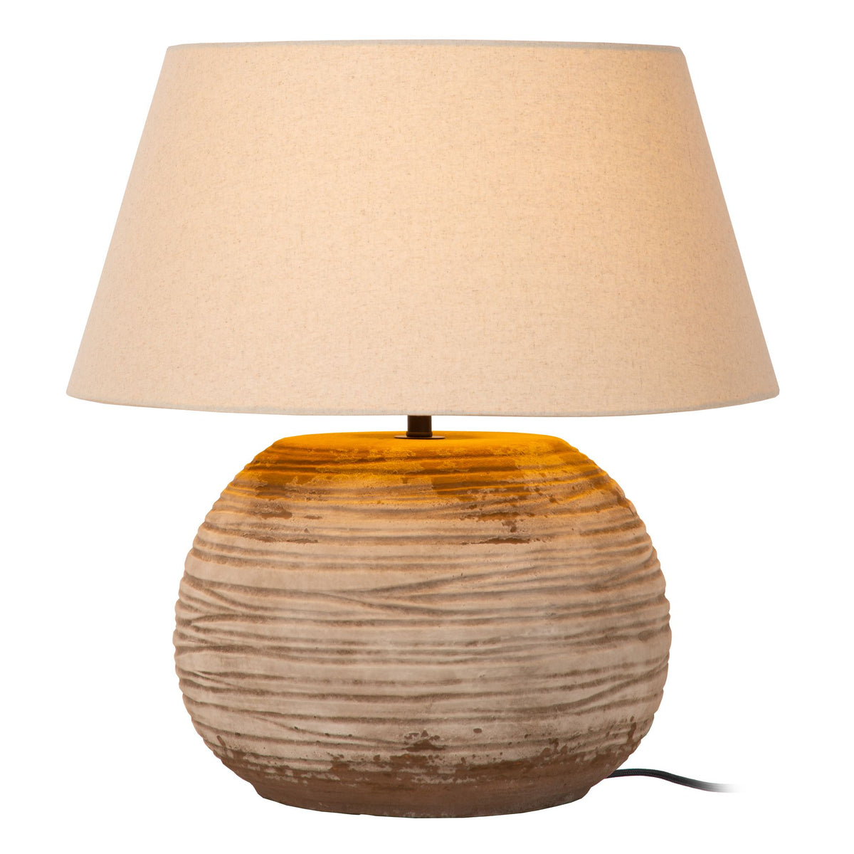 Lampe de table Denise avec abat-jour en tissu et pied en céramique (2)