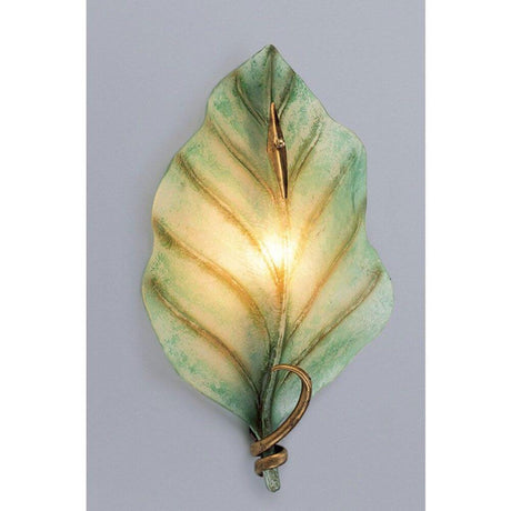 Orione Wandleuchte groß Gold-antik 67cm - elegante Wandlampe in Blattform mit sanfter Beleuchtung