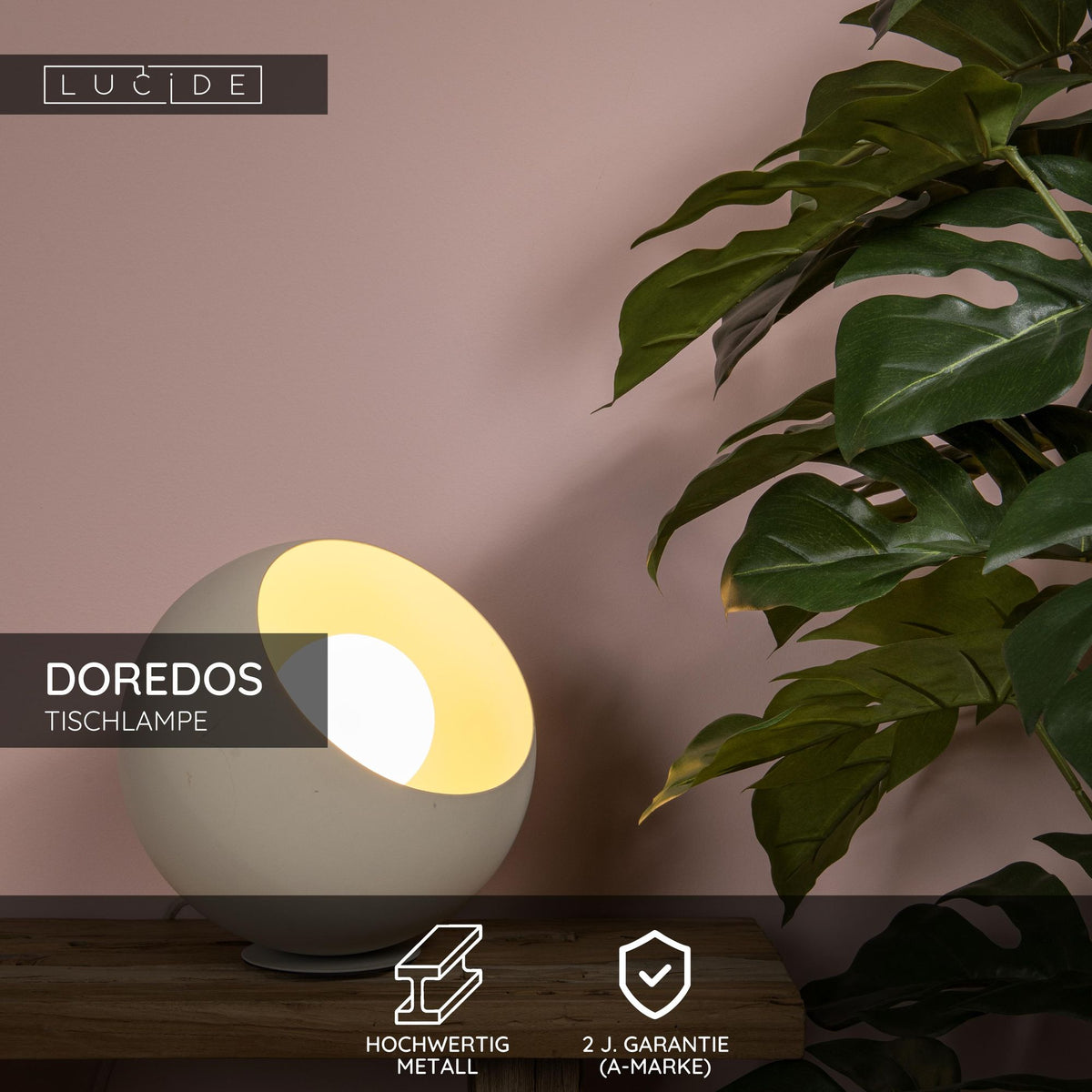 Doredos table lamp, 1-light, round Ø 20cm with indirect lighting (7)