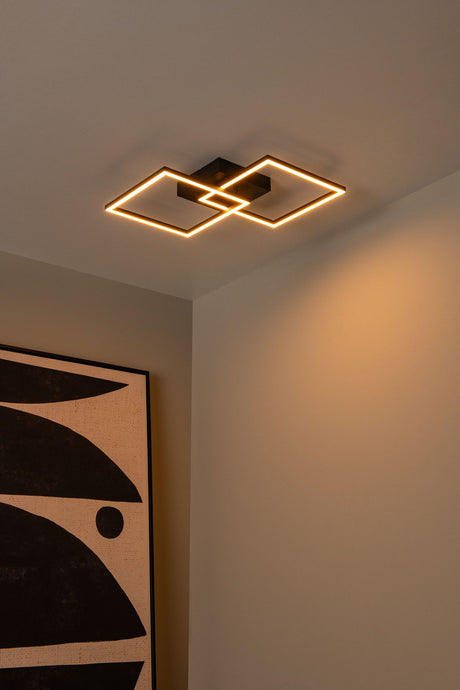 LED-Deckenleuchte Arianne CCT quadratisch 41x41cm Schwarz (1)